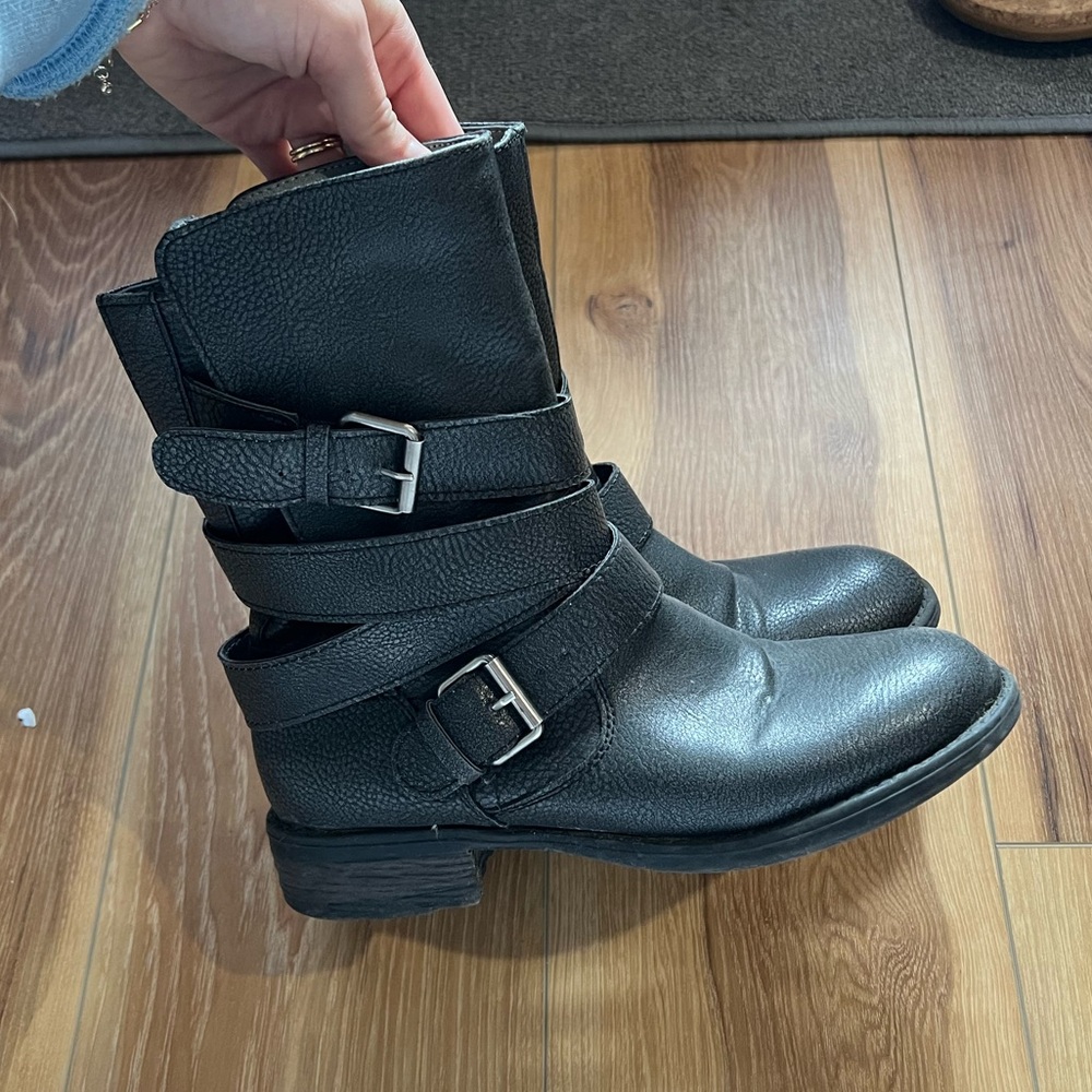 Women’s black combat boots
